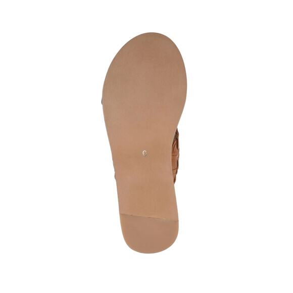 Journee Women's Bryson Leather Slide Sandals Brown Size 6 - Picture 4 of 4